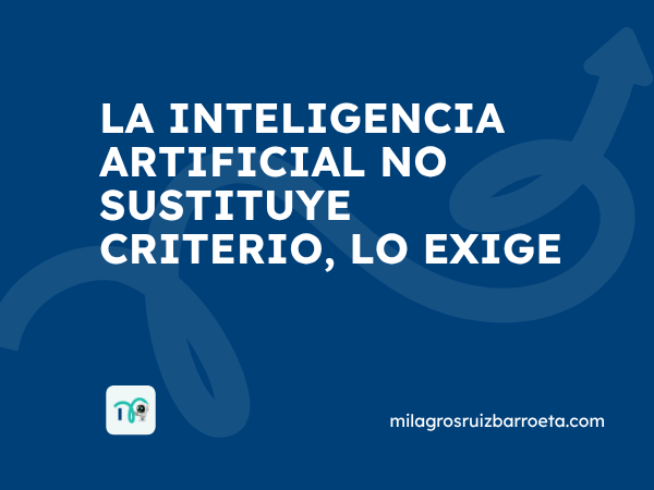 Profesional evaluando resultados de inteligencia artificial con criterio estratégico en contexto empresarial